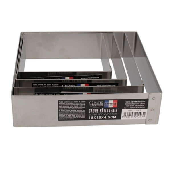 cadre a mousse inox h 45 cm 18 x 18 cm patisdecor 2