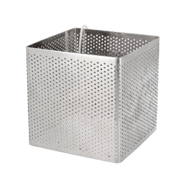 cercle perfore en acier inoxydable carre 8 x 8 x 8 cm 1