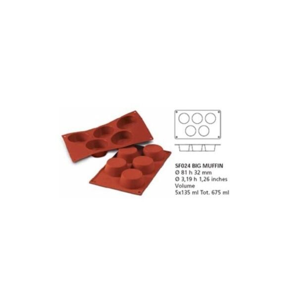 moule silicone 5 grands muffins o81 mm 3