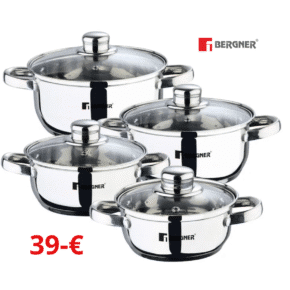 BERGNER - Vienna 4-piece stainless steel cookware set with lids