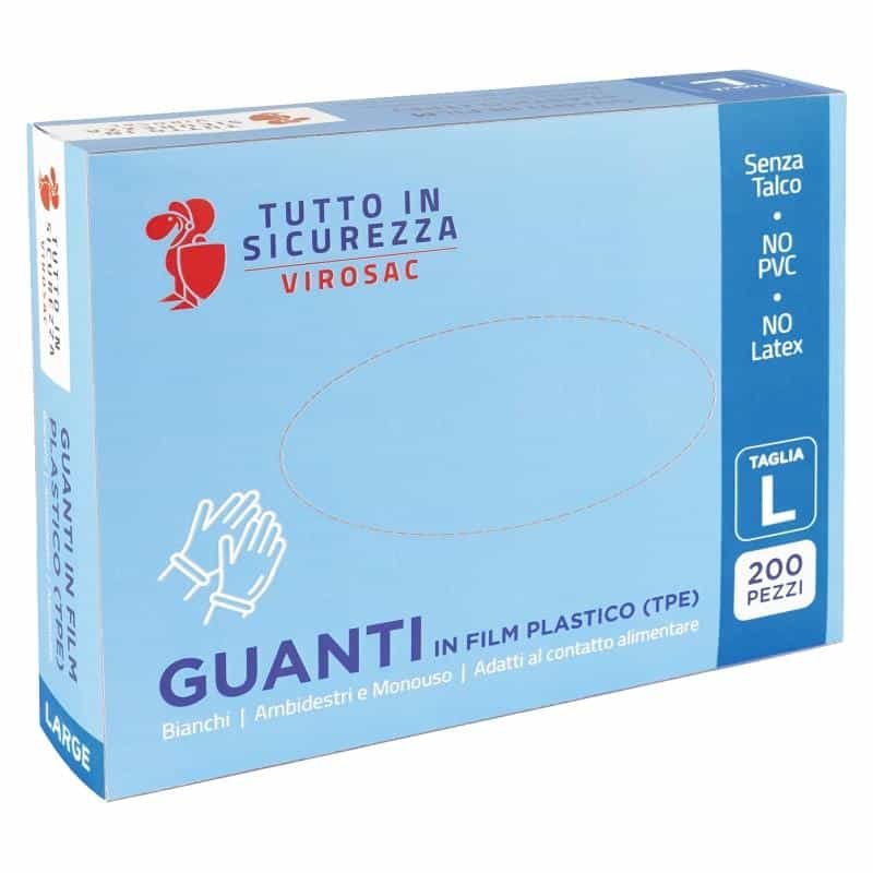 GLOVES 200 PCS. DISPOSABLE TPE L VIROSAC GLOVES 200 PCS. DISPOSABLE TPE L VIROSAC