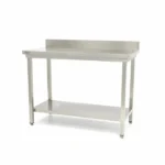 Stainless steel table with back wall
