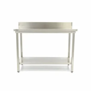 Stainless steel table with back wall