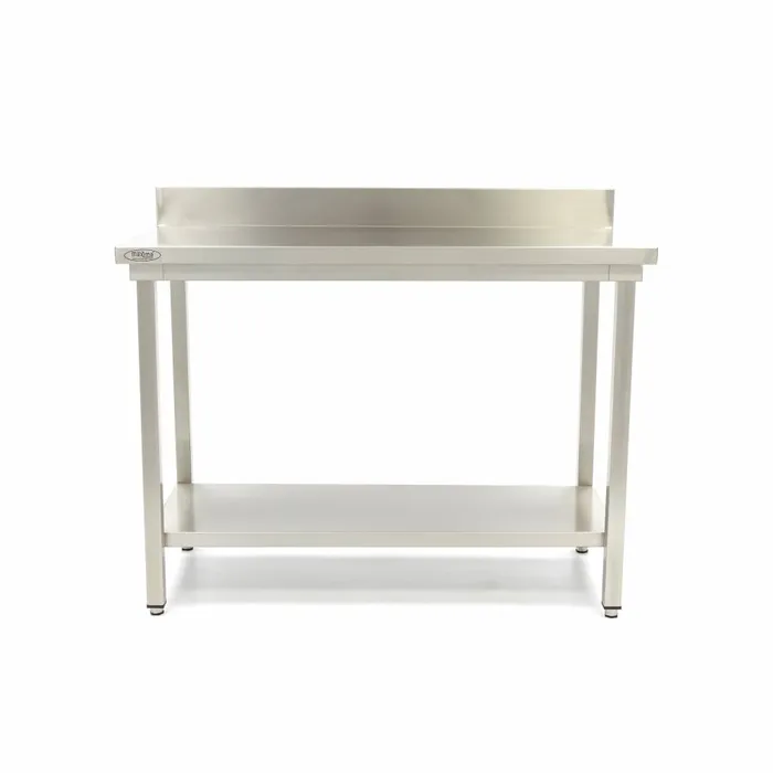 Stainless steel table with back wall Stainless steel table with back wall