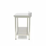 Stainless steel table with back wall
