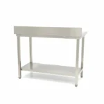 Stainless steel table with back wall